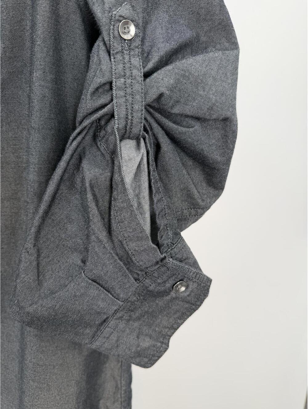 Modern Gray Button-Up Shirt‎ Dress Military Style XL - Picture 6 of 11